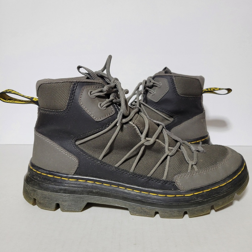 Dr. Doc Martens Buwick Grey Black Utility‎ Boots Unisex Mens 8 Womens 9